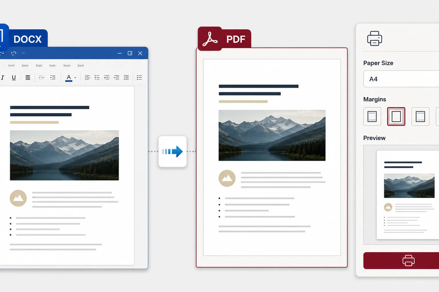 Экспорт документа DOCX в PDF