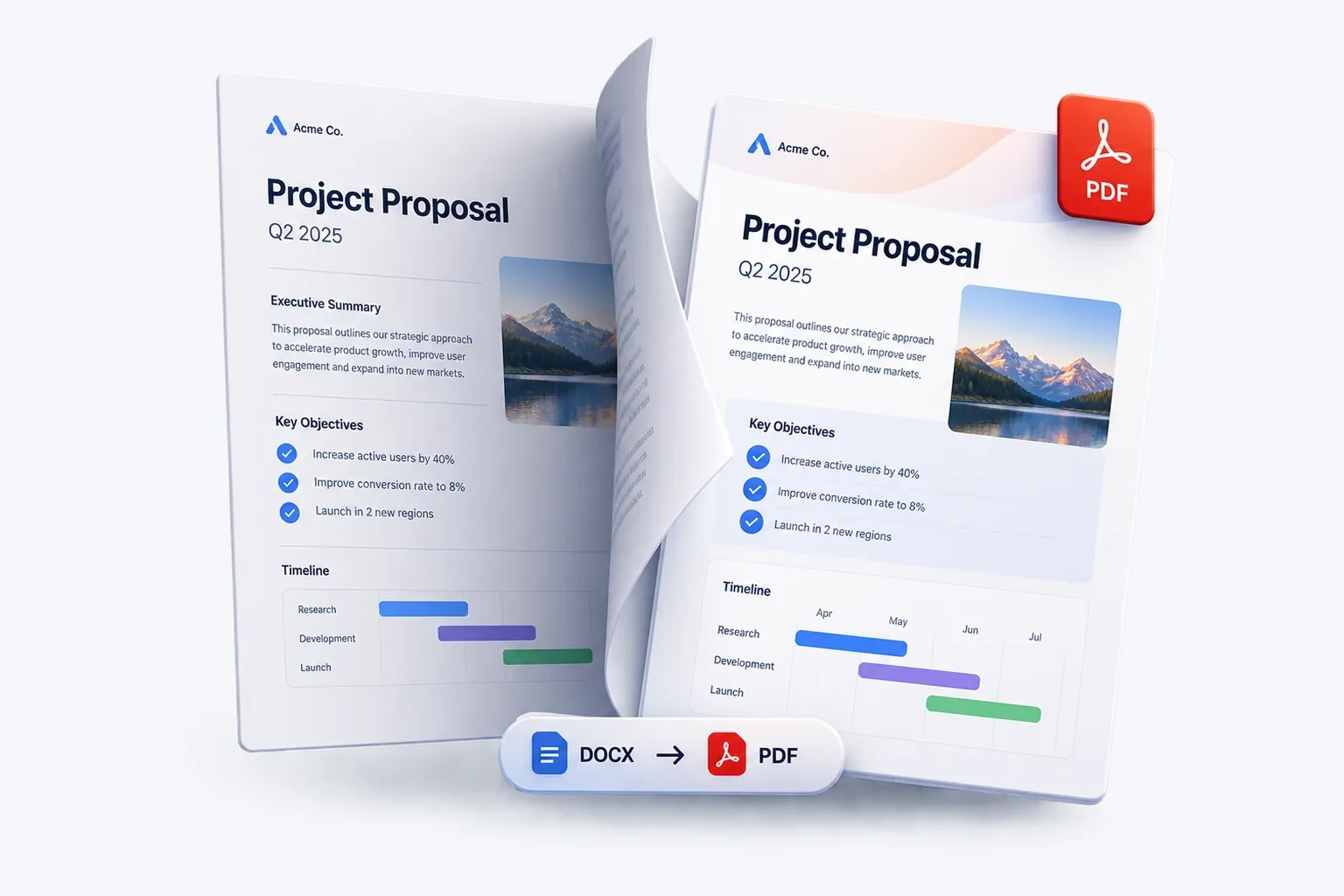 Преобразование DOCX в PDF с настройками бумаги и полей